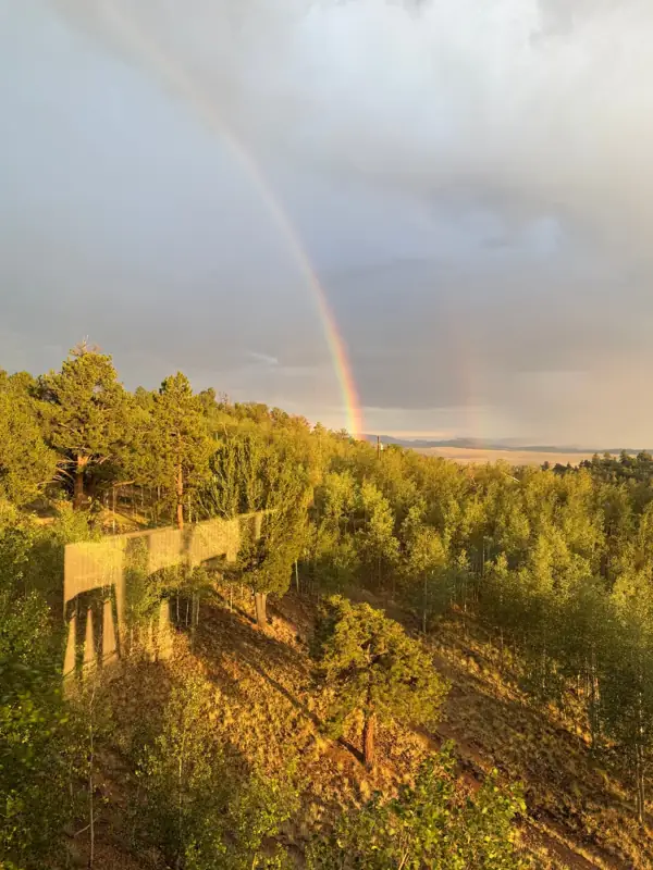 Double rainbow over the aspens after a summer storm